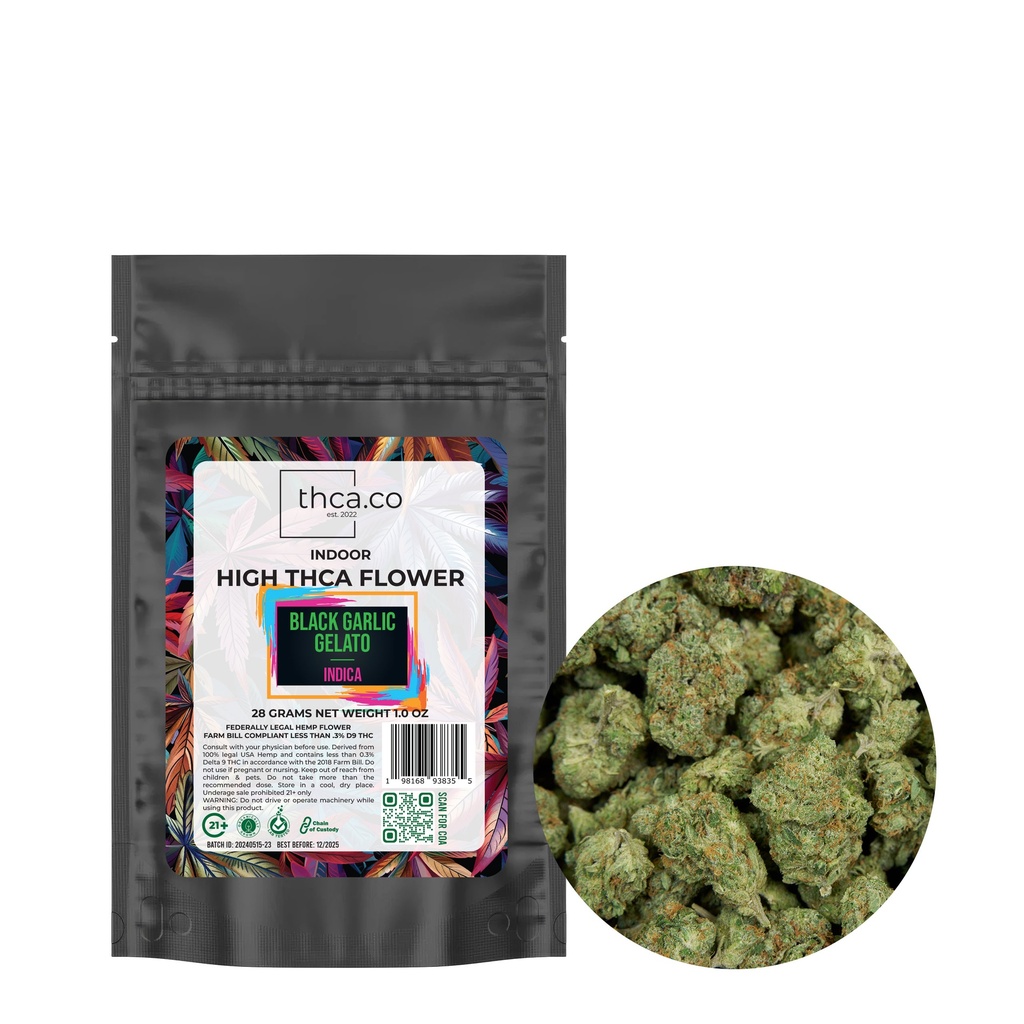 Black Garlic Gelato - THCA Flower 28g Bag 