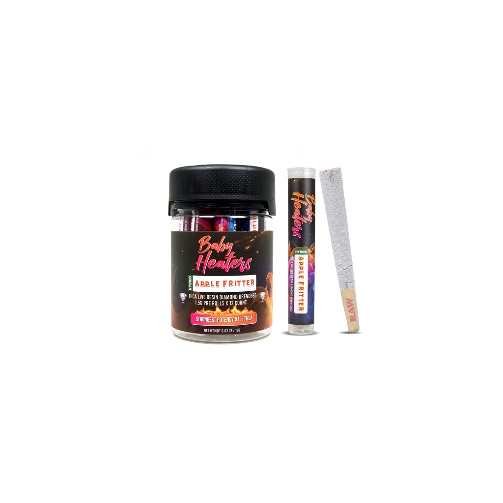 12ct POS Baby Heaters Pre-Roll 1.5g/1Ct Apple Fritter